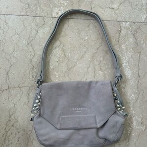 Liebeskind Gray Shoulder Bag with  Silver Accents